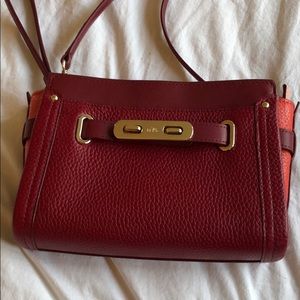Red Coach Purse with Wristlet and Straps